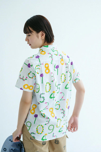 【net限定】伊勢木綿 文（ぶん） 半袖シャツ／花そすう