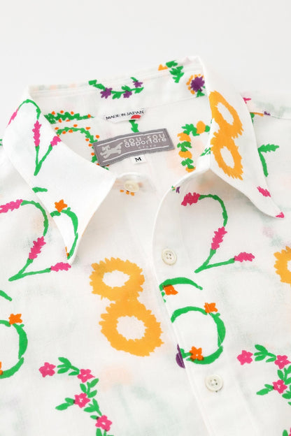 【net限定】伊勢木綿 文（ぶん） 半袖シャツ／花そすう
