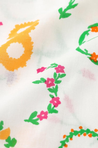 【net限定】伊勢木綿 文（ぶん） 半袖シャツ／花そすう
