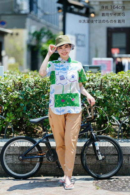【net限定】伊勢木綿 文（ぶん） 半袖シャツ／わらわ