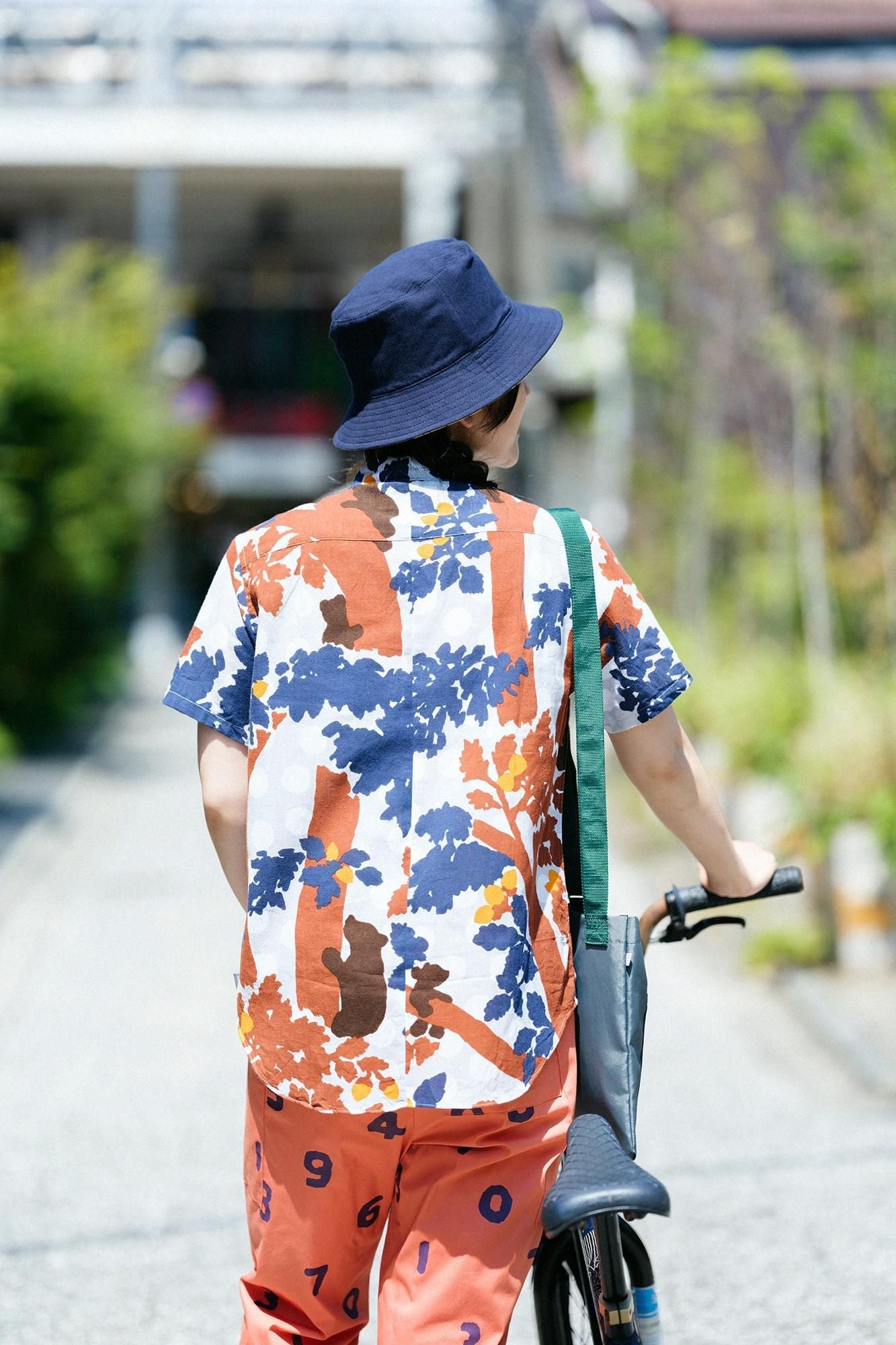 【net限定】伊勢木綿 文（ぶん） 半袖シャツ／熊（くま）
