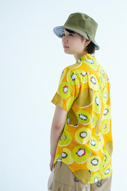 【net限定】伊勢木綿 文（ぶん） 半袖シャツ／キウイ