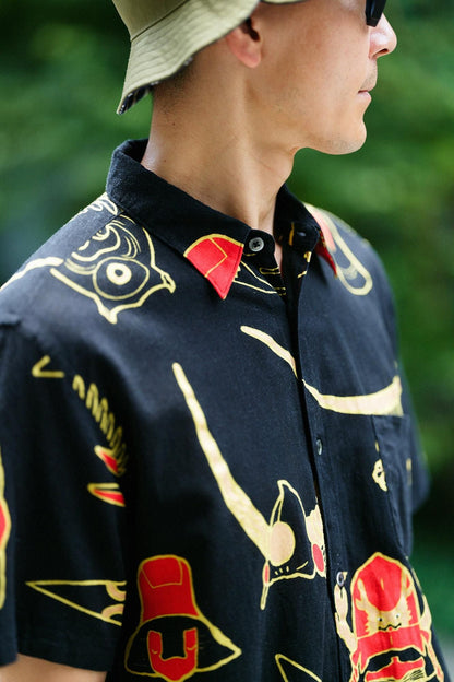 【net限定】伊勢木綿 文（ぶん） 半袖シャツ／兜（かぶと）
