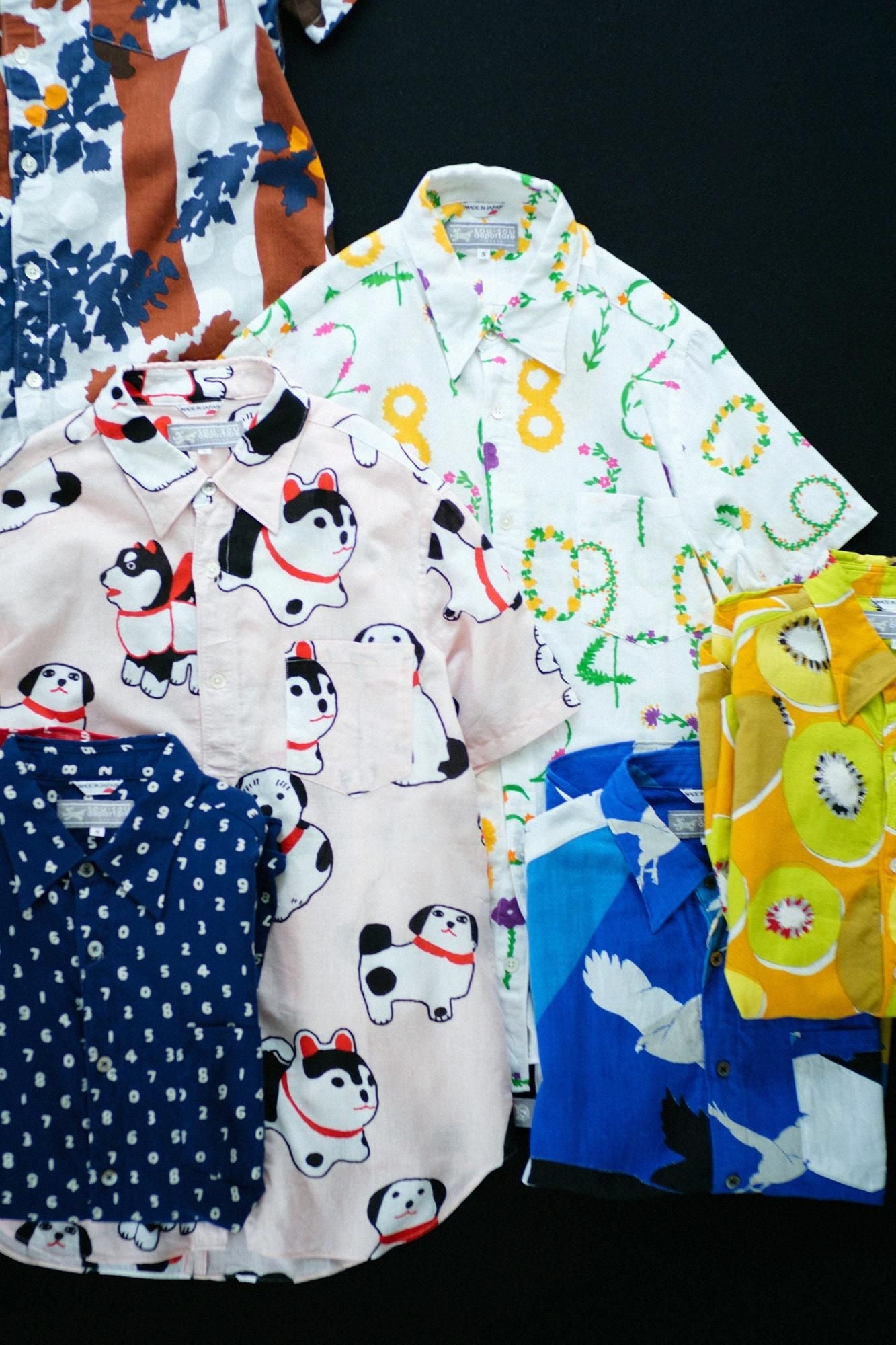 【net限定】伊勢木綿 文（ぶん） 半袖シャツ／鷹（たか）