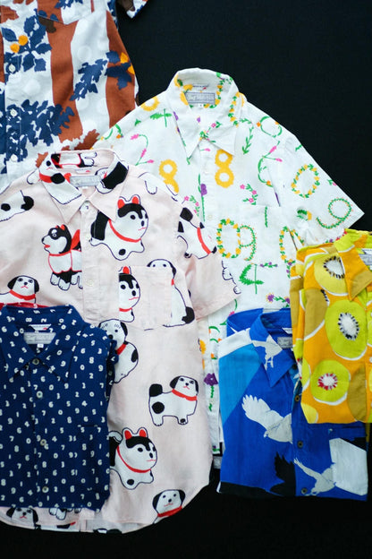 【net限定】伊勢木綿 文（ぶん） 半袖シャツ／鷹（たか）