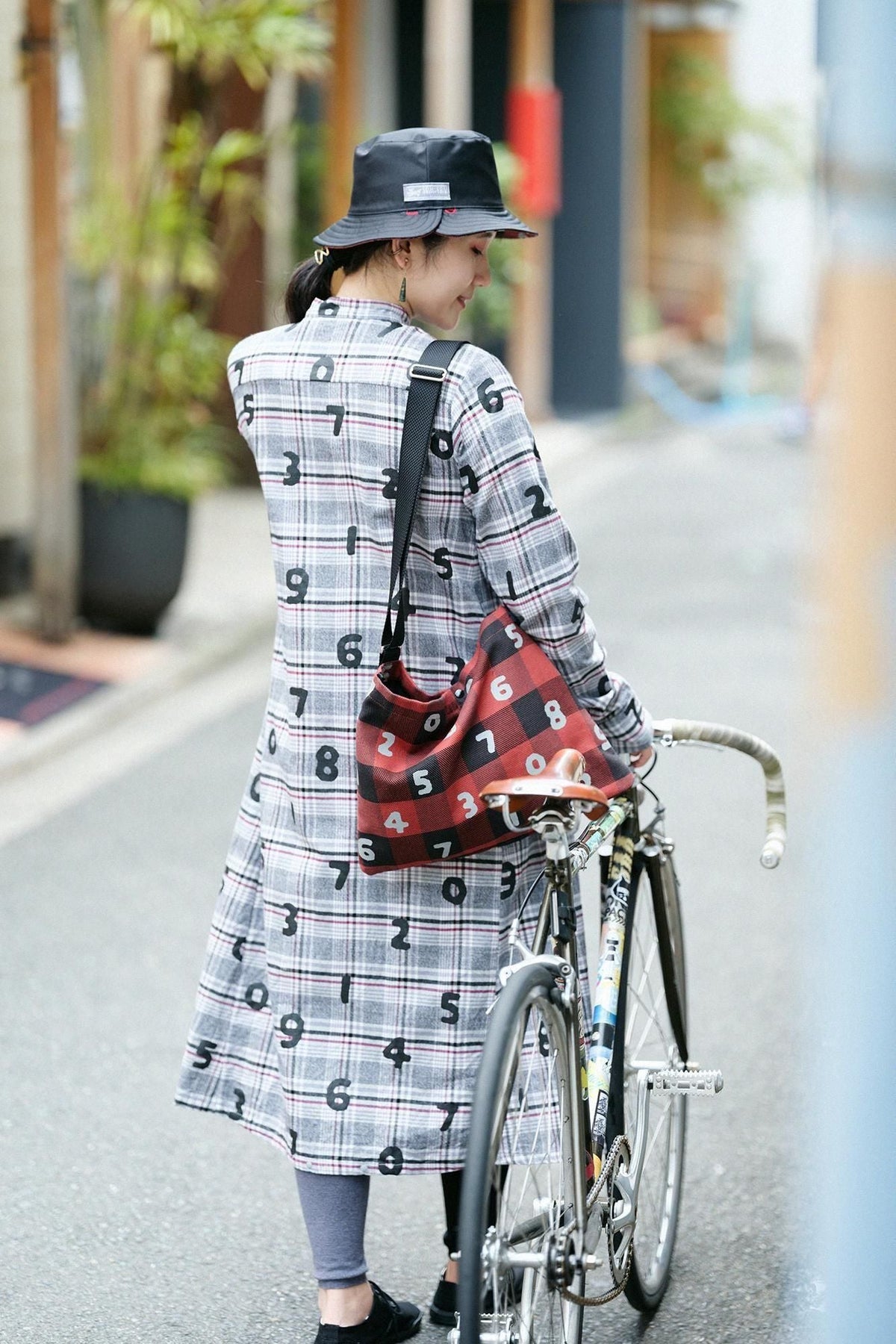 超長綿 グレンネルチェック H.N.BIKEワンピース／SO-SU-U グレー