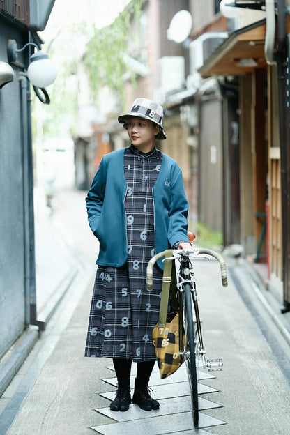 超長綿 グレンネルチェック H.N.BIKEワンピース／SO-SU-U ダークグレー