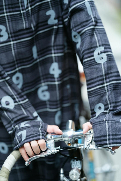 超長綿 グレンネルチェック H.N.BIKEワンピース／SO-SU-U ダークグレー