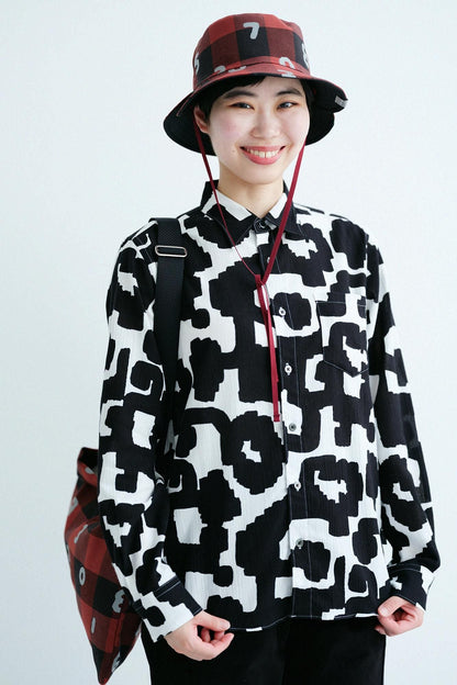 ヘビーツイルチェック リバーシブル BIKE HAT／SO-SU-U レッド