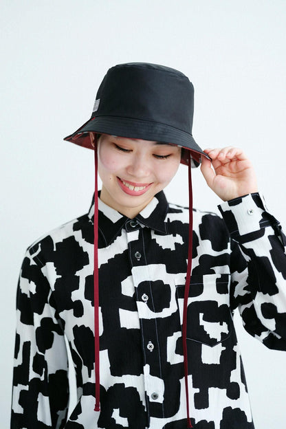 ヘビーツイルチェック リバーシブル BIKE HAT／SO-SU-U レッド