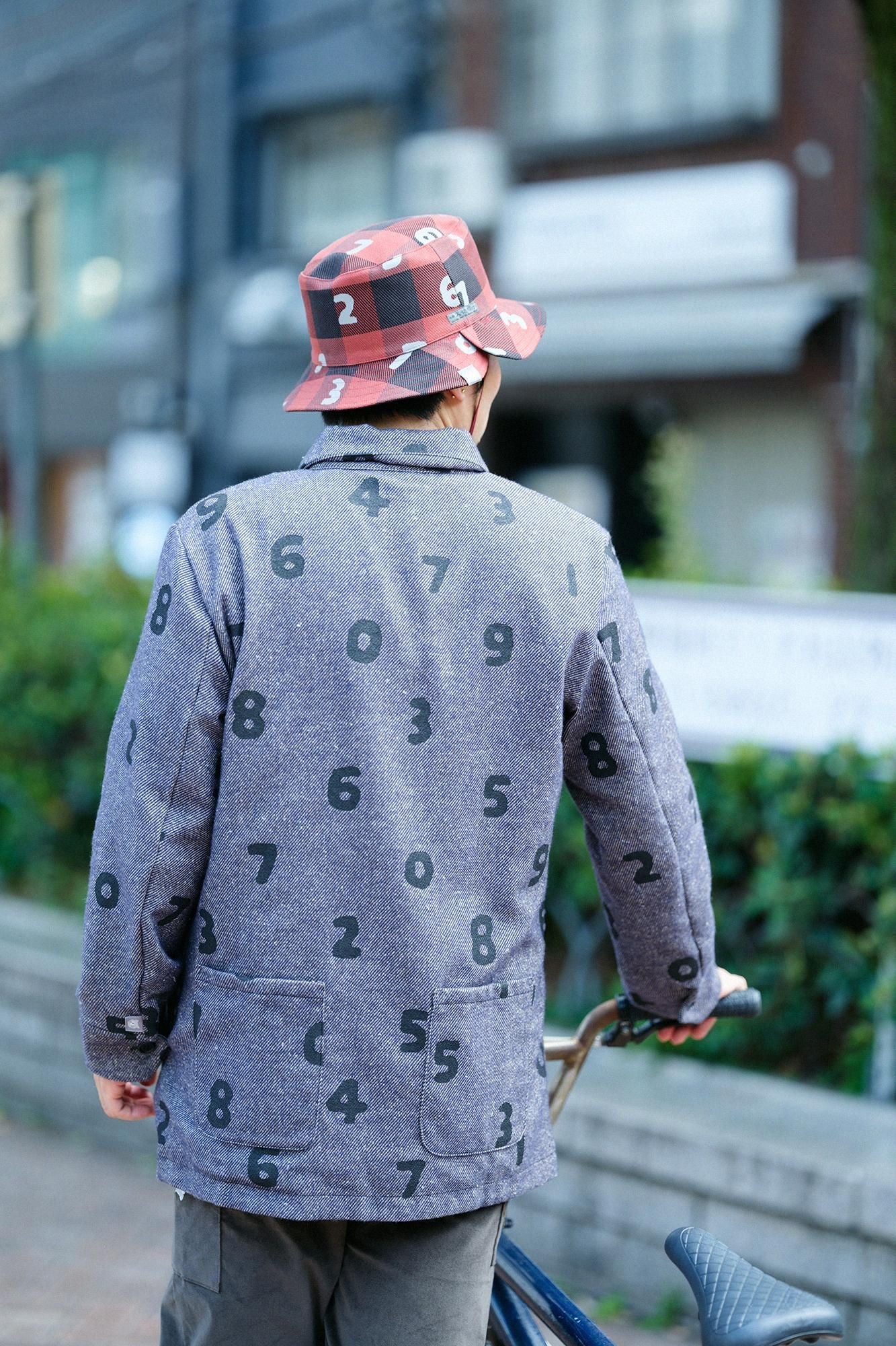 コットンツイル 衿付ZIP UP ジャケット／SO-SU-U ヘザーネイビー