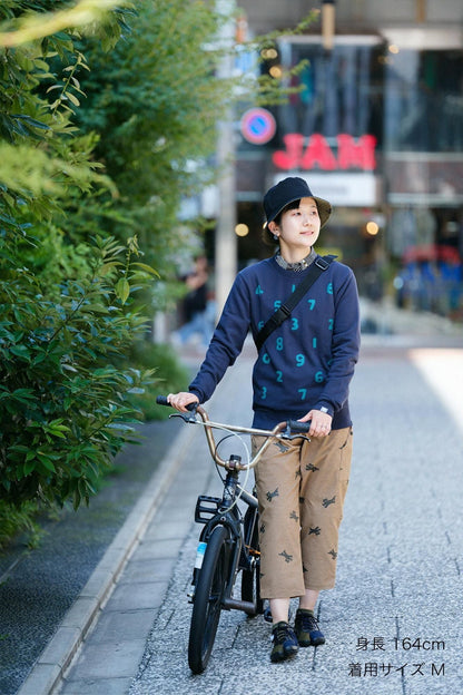 【net限定】ストレッチビロード BIKE すててこ／ねこ かけっこ イエローオーカー