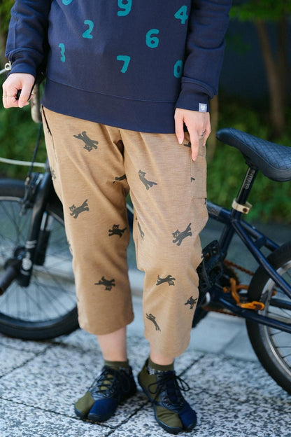 【net限定】ストレッチビロード BIKE すててこ／ねこ かけっこ イエローオーカー