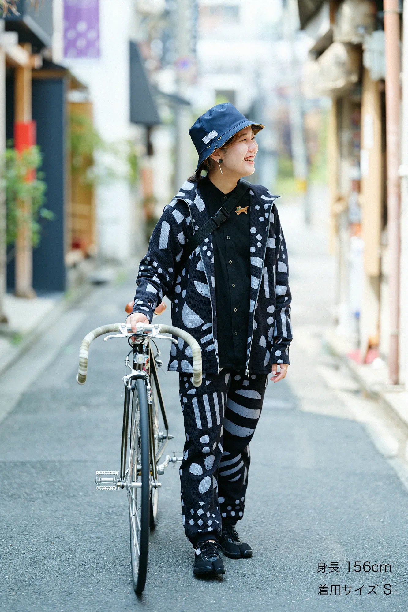 フクレジャカール BIKEパンツ／うらら陽（よう） ブラック