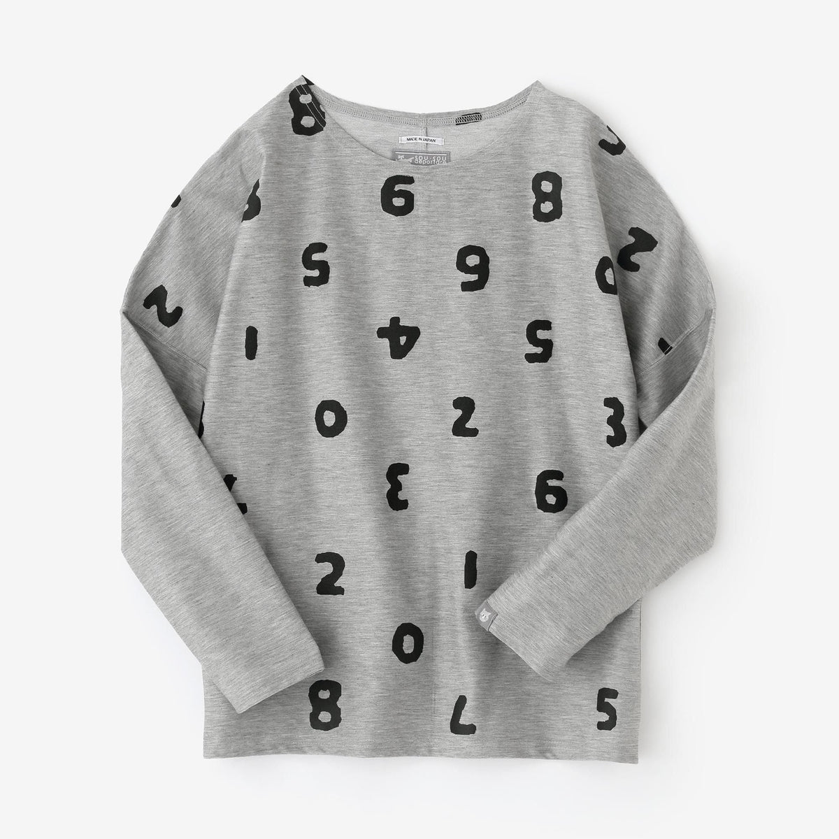 ツイルニット 型ぬき長袖Tシャツ／SO-SU-U上下（しょうか） ヘザーグレー