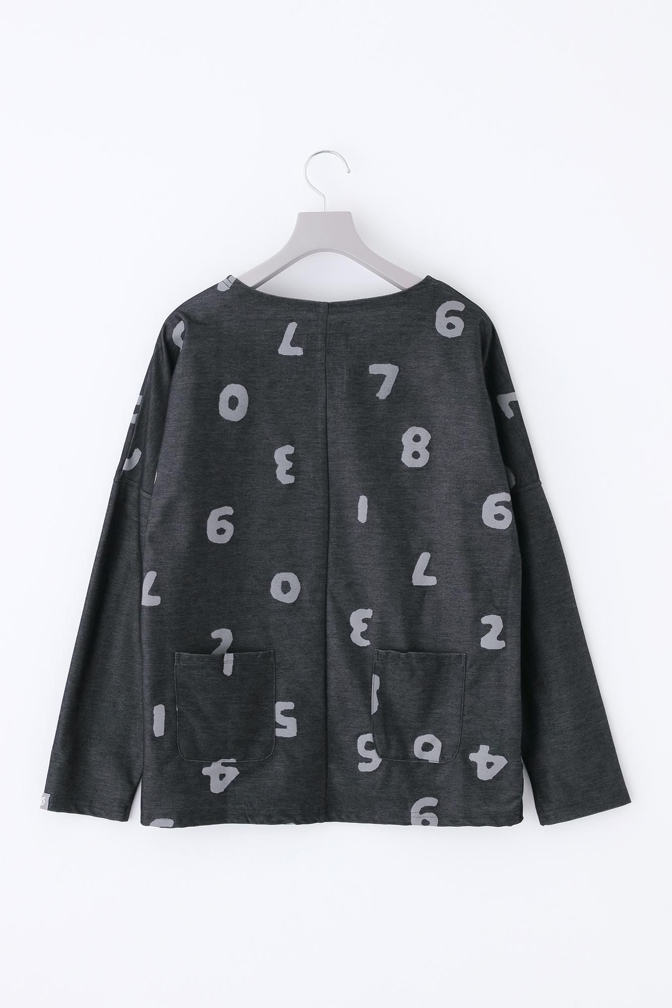 ツイルニット 型ぬき長袖Tシャツ／SO-SU-U上下（しょうか） ヘザーダークネイビー