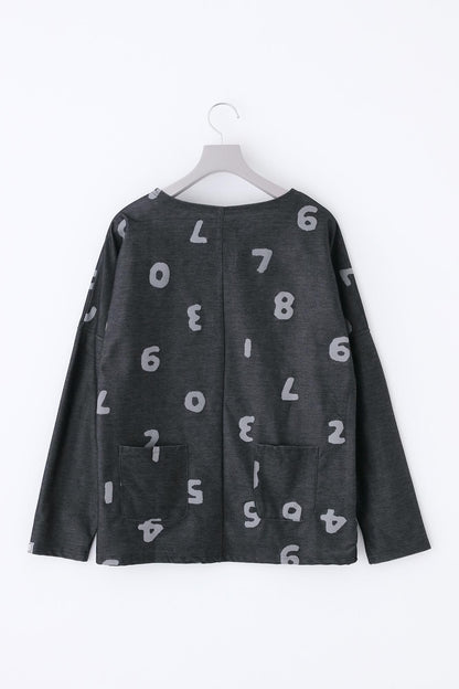 ツイルニット 型ぬき長袖Tシャツ／SO-SU-U上下（しょうか） ヘザーダークネイビー
