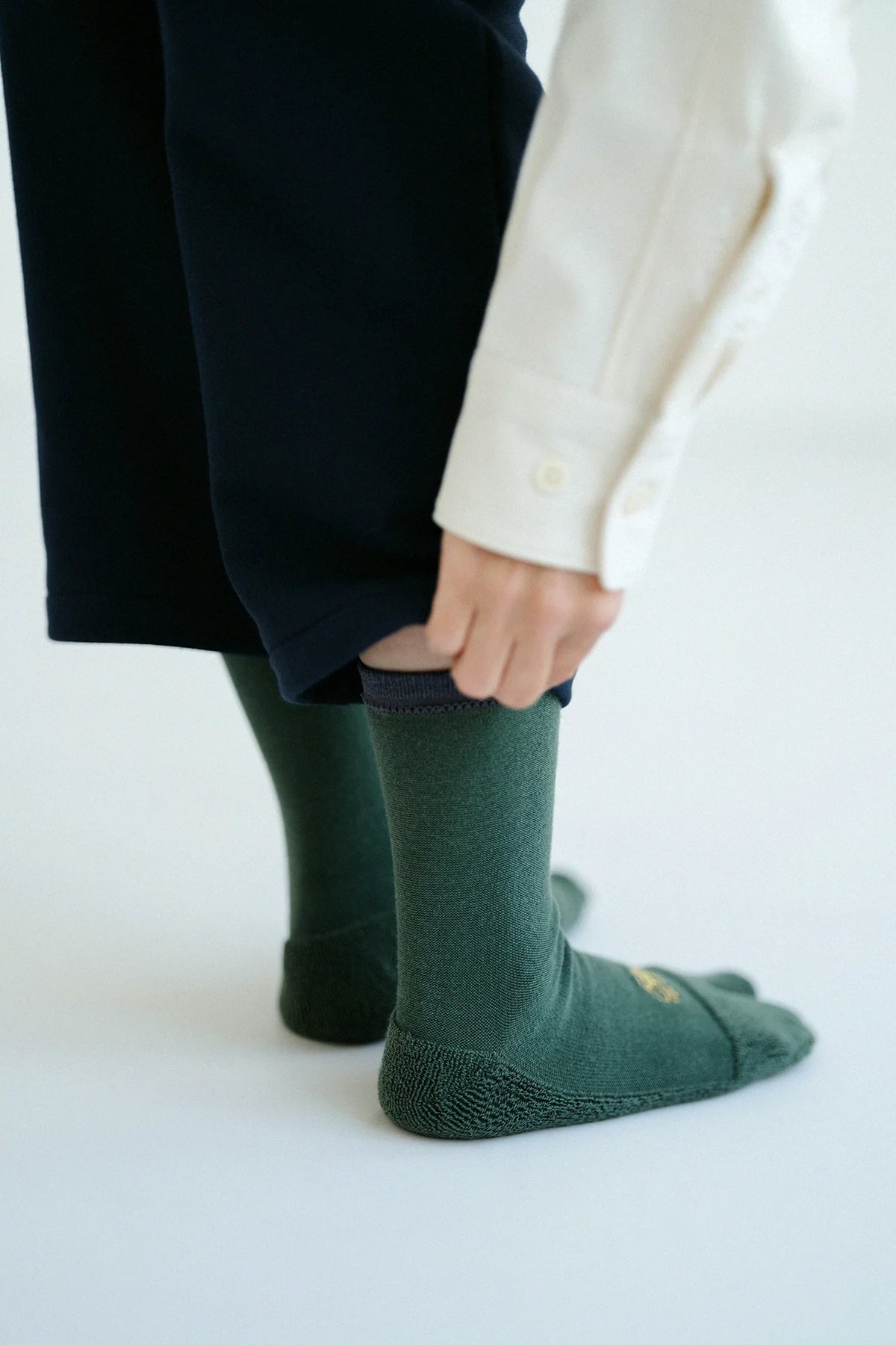 クッションパイル足袋下（普通丈）／青苔色（あおごけいろ）