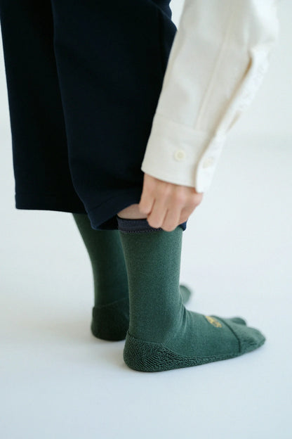 クッションパイル足袋下（普通丈）／青苔色（あおごけいろ）