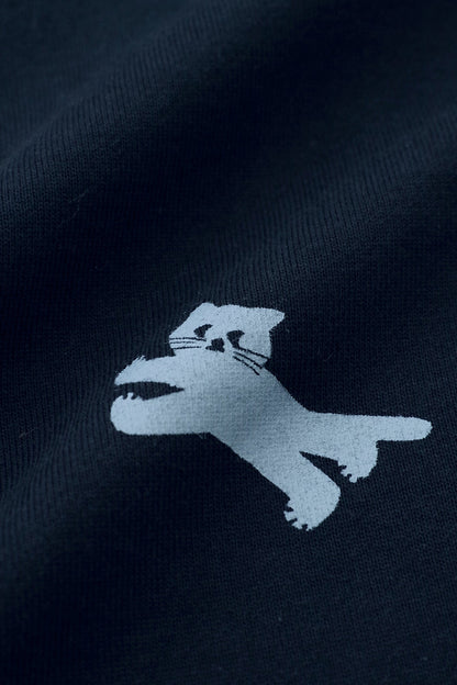 裏毛 BIKEパーカー／ねこ かけっこと余白（よはく） ネイビー