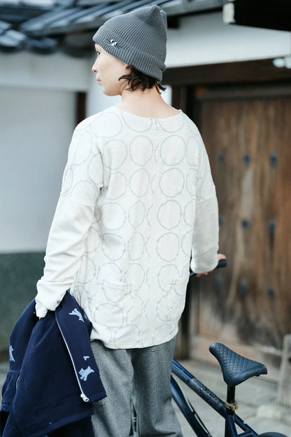 コットンリバーニット 型ぬき長袖Tシャツ／わならべ アイボリー