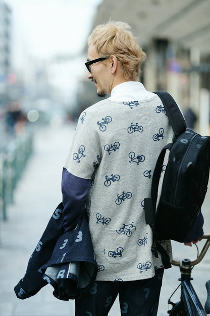 コットンリバーニット 型ぬき長袖Tシャツ／チャリンチャリンあっちこっち ヘザーサンドベージュ