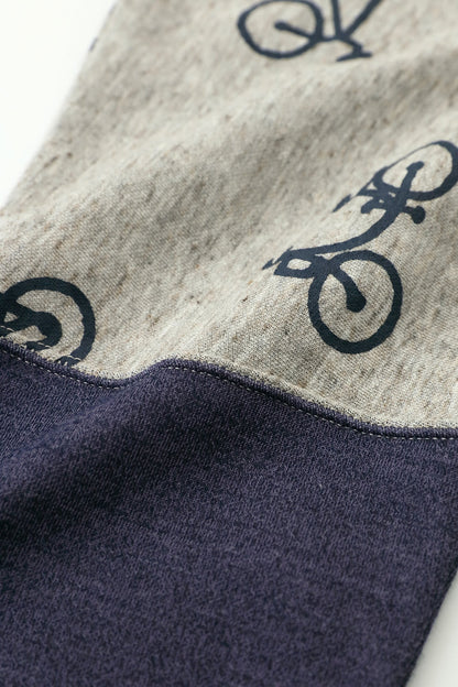コットンリバーニット 型ぬき長袖Tシャツ／チャリンチャリンあっちこっち ヘザーサンドベージュ