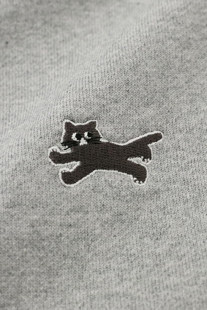 【net限定】裏毛 ボートネックスウェットシャツ／ヘザーグレー×レッドJQ