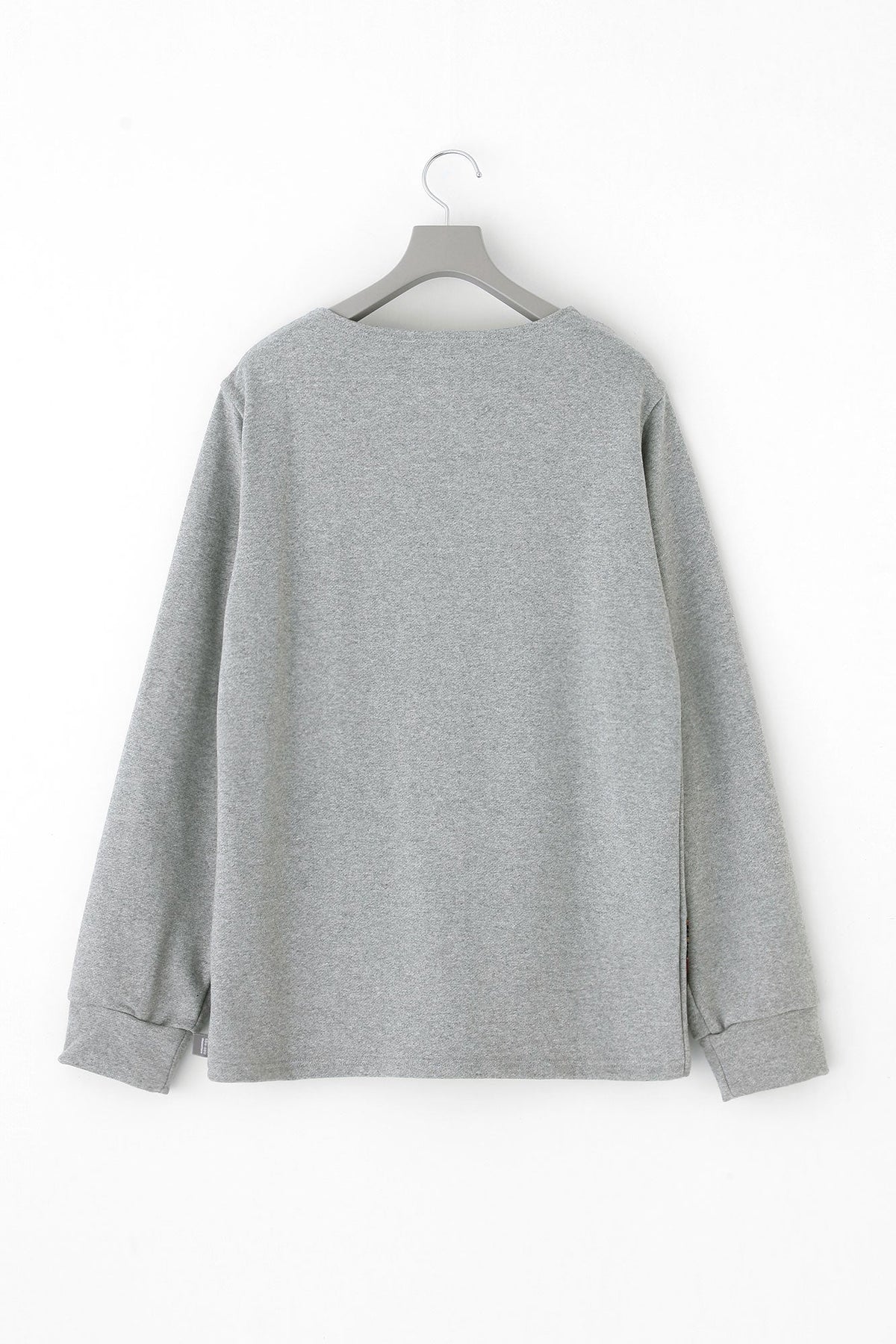 【net限定】裏毛 ボートネックスウェットシャツ／ヘザーグレー×ブラウンJQ