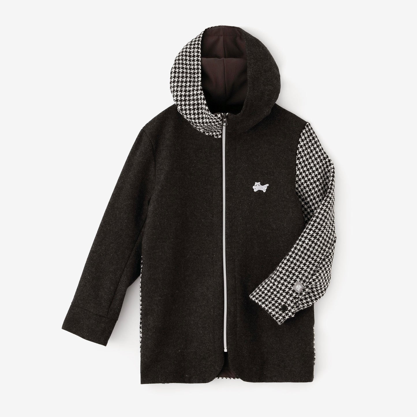 CBNウール ZIP UP フードジャケット／ダークブラウン