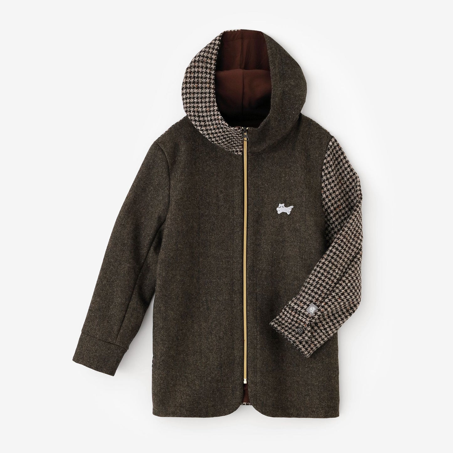 CBNウール ZIP UP フードジャケット／ローアンバー