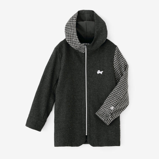 CBNウール ZIP UP フードジャケット／ダークグレー