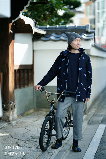 クオーターゲージニット BIKEすててこ／ヘザーグレー