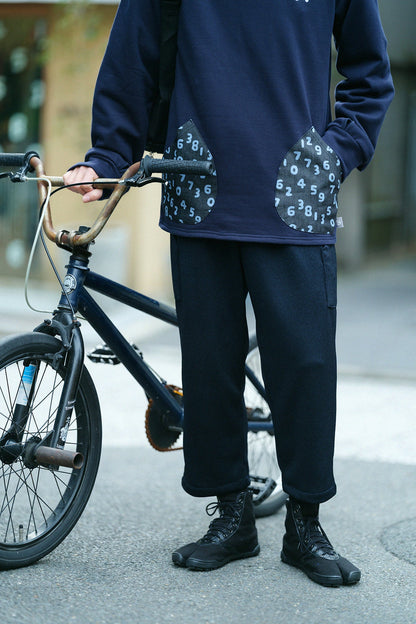 【net限定】クオーターゲージニット BIKEすててこ／ダークネイビー