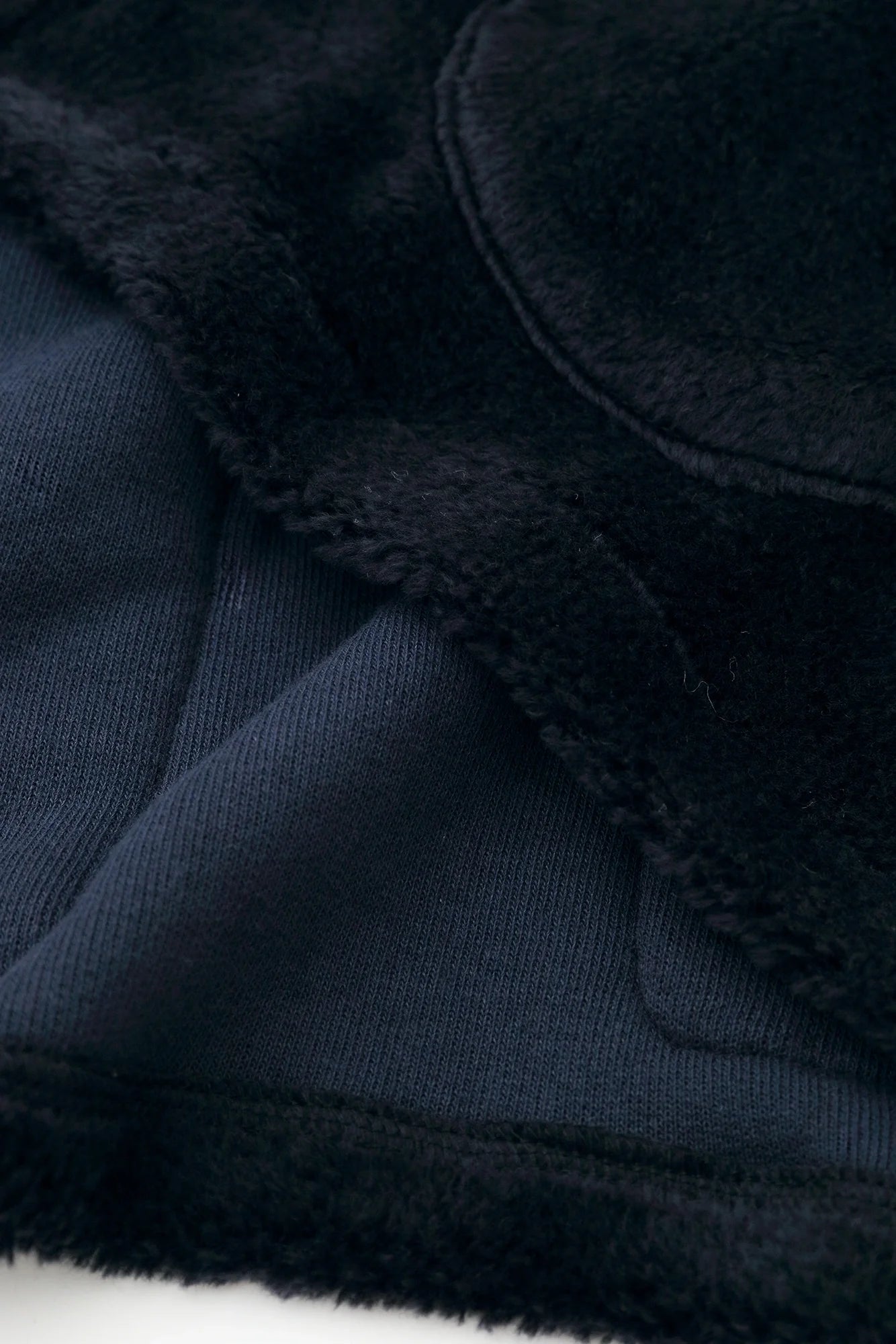 ボア×ウールブークレ ZIP UP N.W BIKEブルゾン／ネイビー×ネイビー