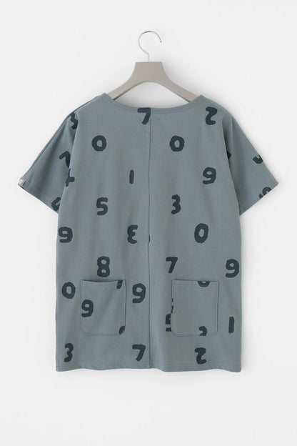 C/CM(R) カノコニット 型ぬきTシャツ／SO-SU-U 上下（しょうか）と余白（よはく） スチールブルー