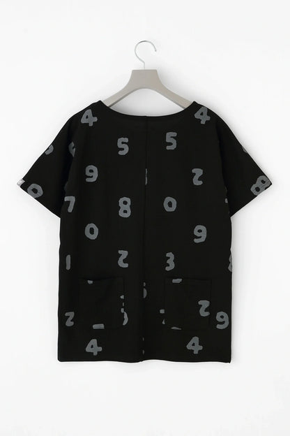 C/CM(R) カノコニット 型ぬきTシャツ／SO-SU-U 上下（しょうか）と余白（よはく） ブラック