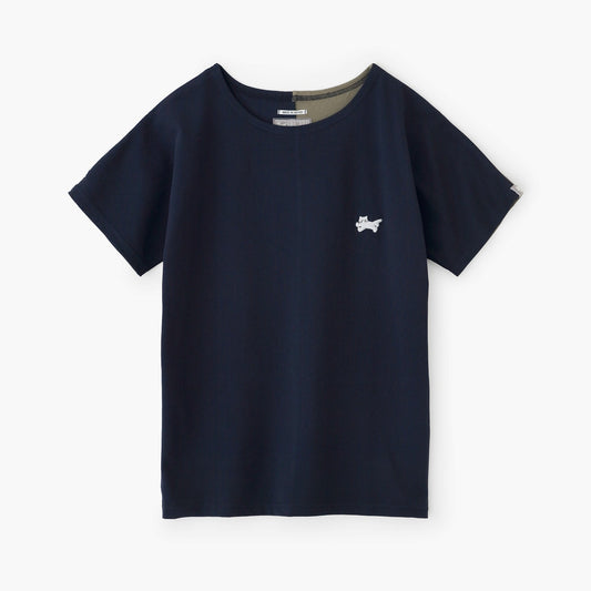 C/CM(R) カノコニット 型ぬきTシャツ／ネイビー×ローアンバー