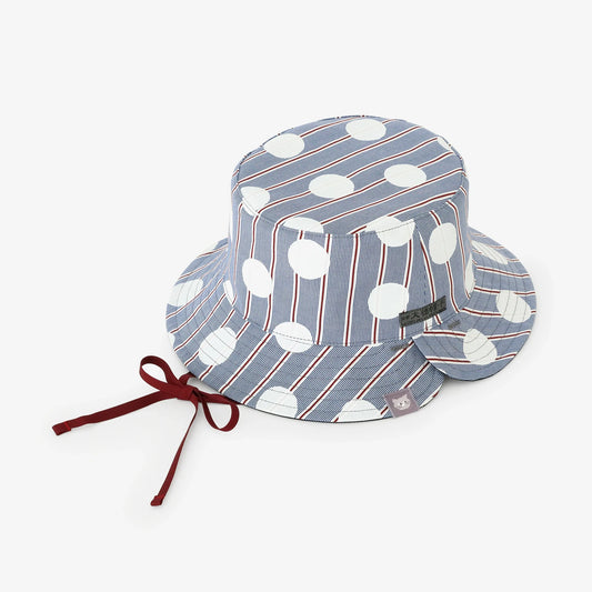 サテンストライプ リバーシブル BIKE HAT／すいぎょく 紺青（こんじょう）
