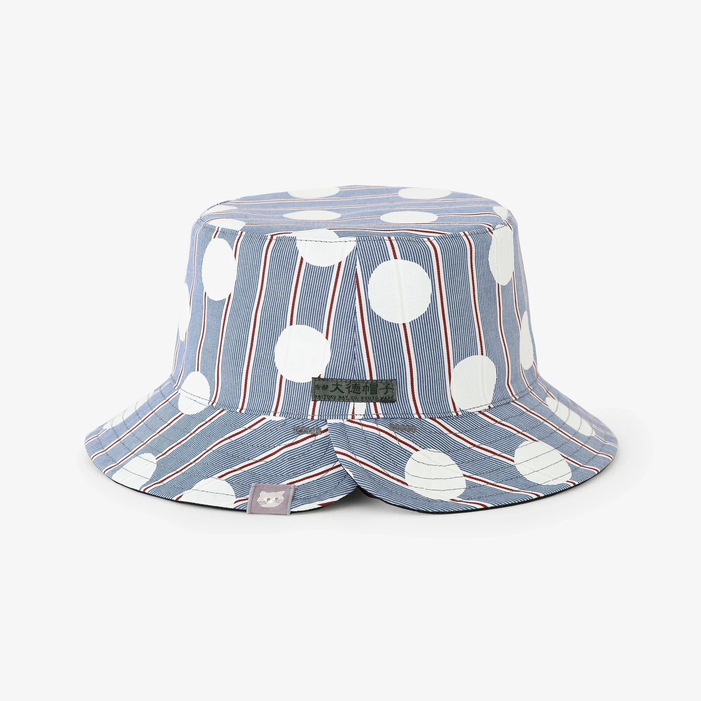 サテンストライプ リバーシブル BIKE HAT／すいぎょく 紺青（こんじょう）