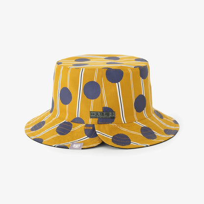 サテンストライプ リバーシブル BIKE HAT／すいぎょく 山吹茶（やまぶきちゃ）