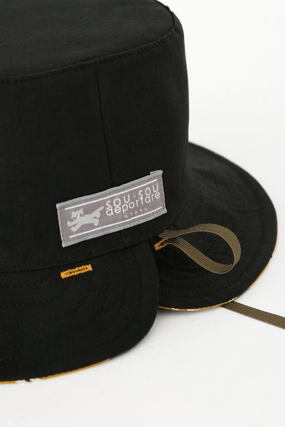 サテンストライプ リバーシブル BIKE HAT／すいぎょく 山吹茶（やまぶきちゃ）