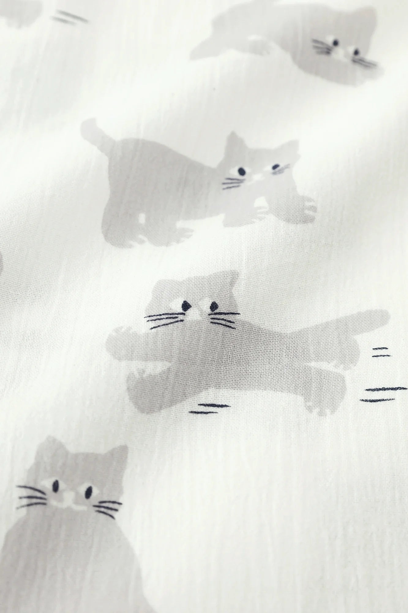 高島縮 20/20 半袖シャツ／ねこ