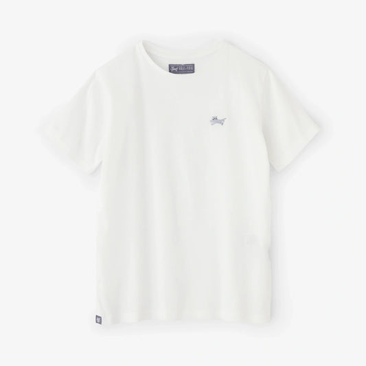 高島縮 40/40 半袖Tシャツ／ホワイト