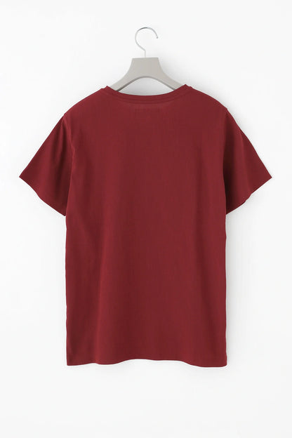 高島縮 40/40 半袖Tシャツ／レッド