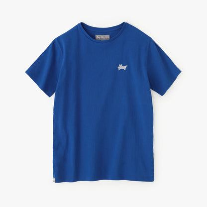高島縮 40/40 半袖Tシャツ／ブルー