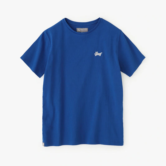 高島縮 40/40 半袖Tシャツ／ブルー