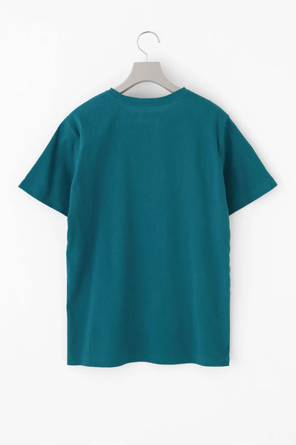 高島縮 40/40 半袖Tシャツ／グリーン