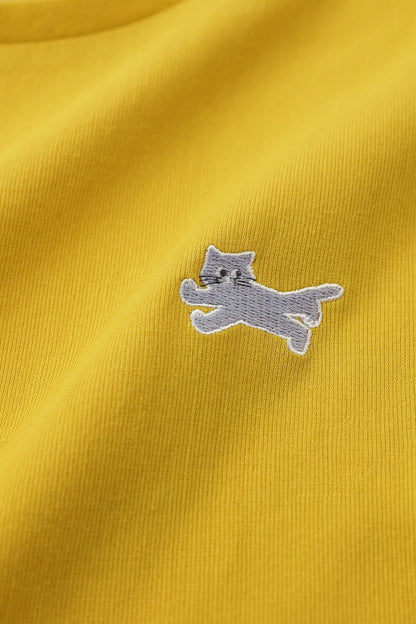 高島縮 40/40 半袖Tシャツ／イエロー