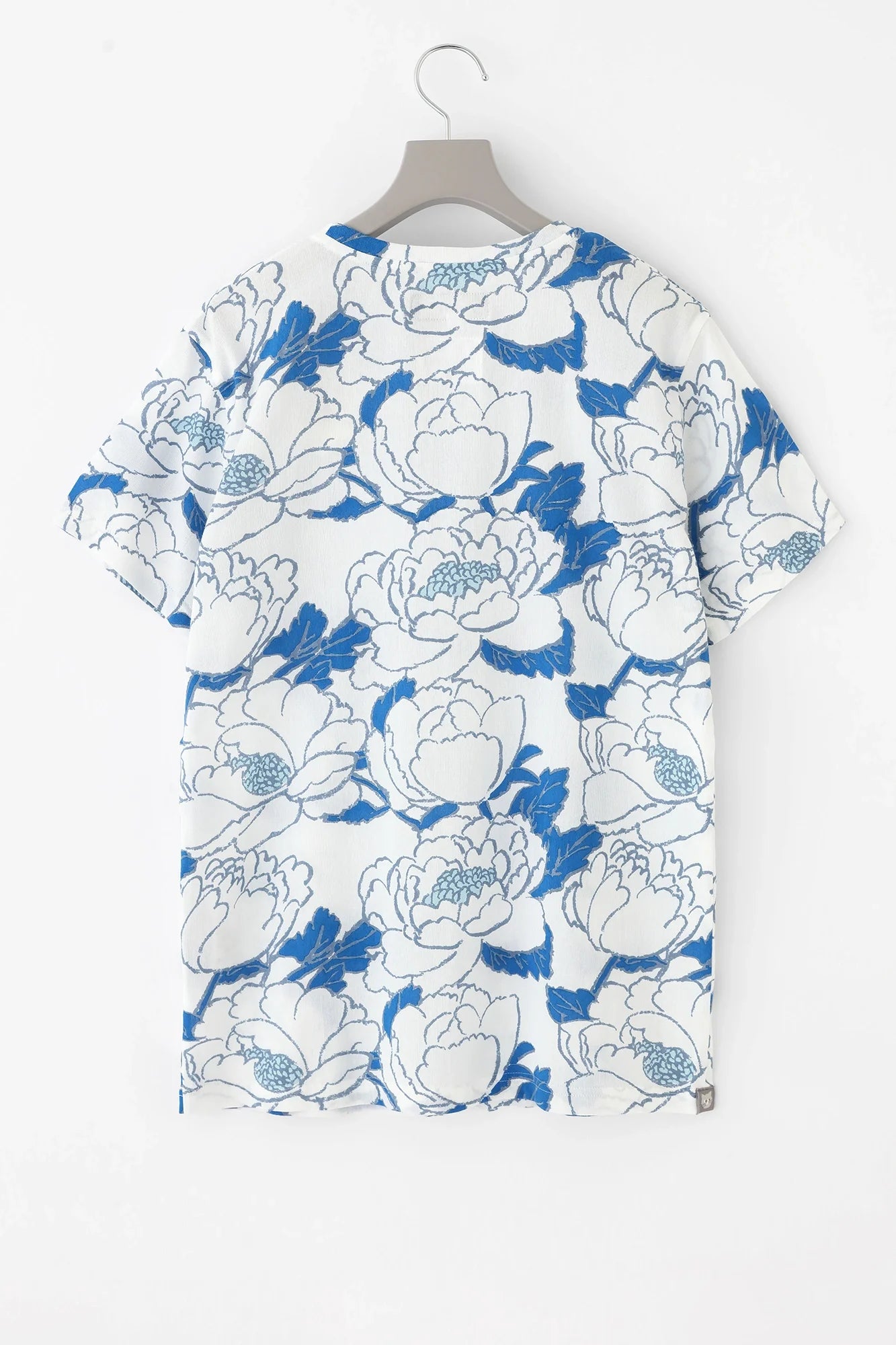 高島縮 40/40 半袖Tシャツ／牡丹華（ぼたんはなさく） 清水(きよみず)